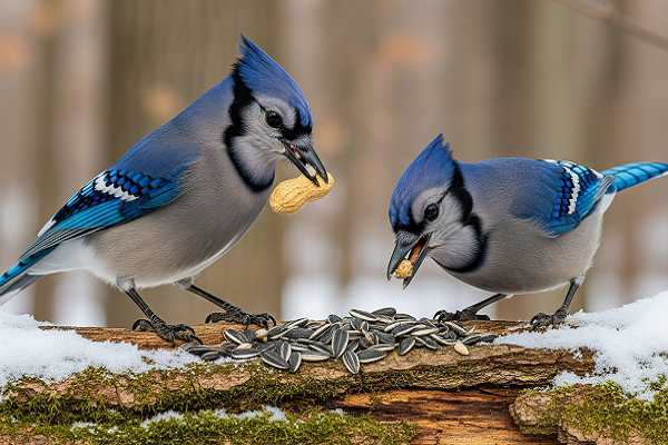 Blue Jays eat Seeds and Nuts
